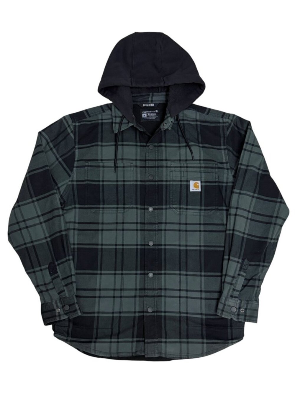 CARHARTT Plaid Jacket RUGGED FLEX Hooded Work Casual Shacket Coat Mens Medium